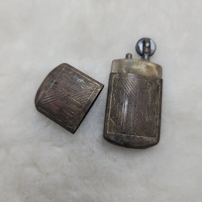Vintage WWI WWII Military Trench Art Style Slide Sleeve Pocket Lighter Antique