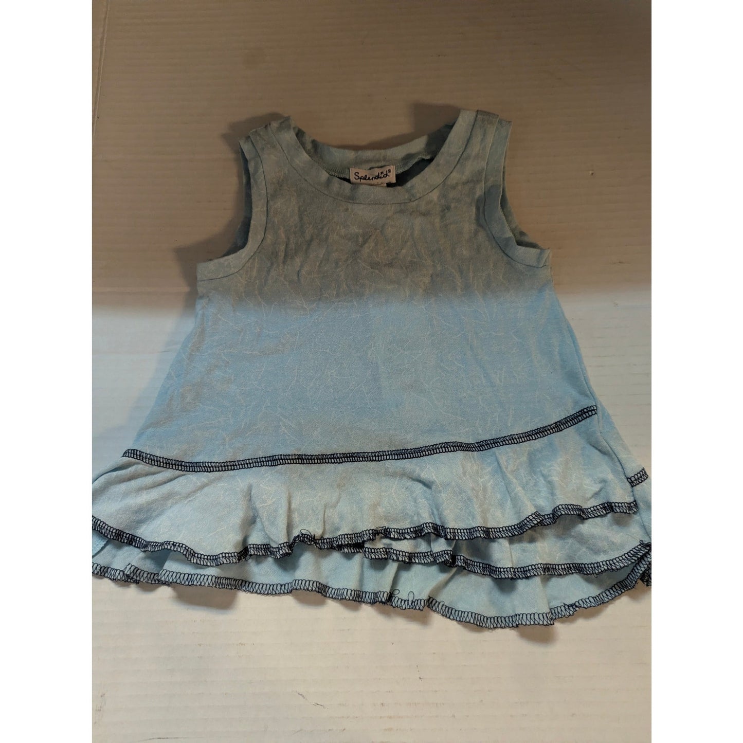Splendid Baby Girls Blue Striped Ruffle Tiered Dress 2-Pack Size 6-12 Months NWT