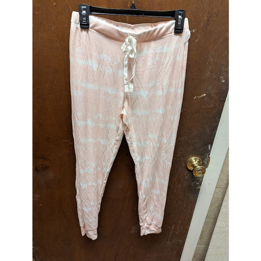 NEW Kikit small Pajama bottoms drawstring waist pink white jogger tie-dye pjs