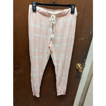 NEW Kikit small Pajama bottoms drawstring waist pink white jogger tie-dye pjs