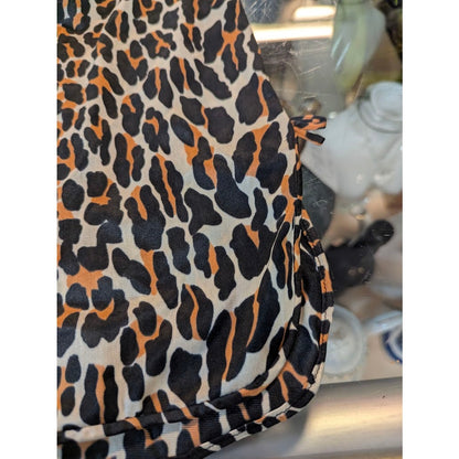Vintage Vanity Fair Leopard Slip Skirt Double Slit Retro Y2K Intimates Small