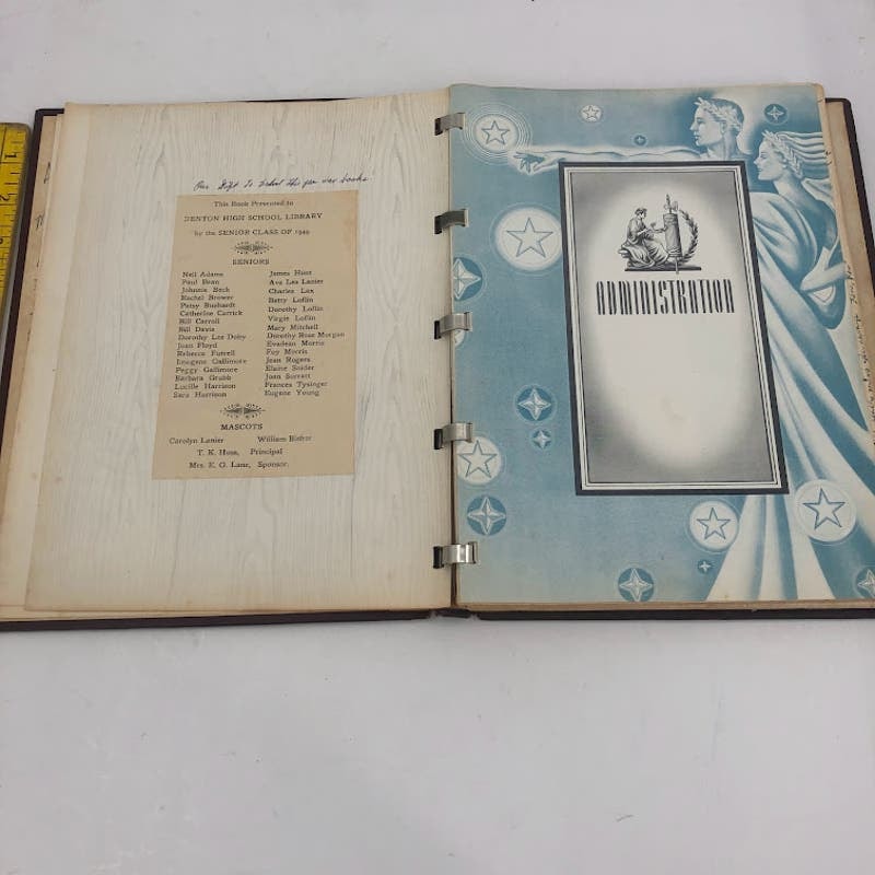 The Teenix 1949 Yearbook Denton North Carolina Sara Harrison Leather Ephemera