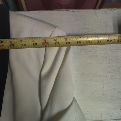 John Meyer of Norwich Vintage White Flapper Embroidered Shawl Blazer 10 Art Deco