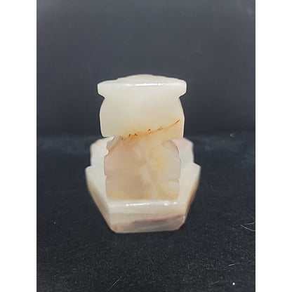Aztec Mayan Onyx Glyph Ashtray Mexico Art Vintage Trinket Dish Marble Bookend