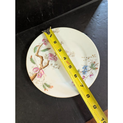 Vintage Haviland Salad Plate Pink Blue Green Plum Blossom  Floral Flower Branch