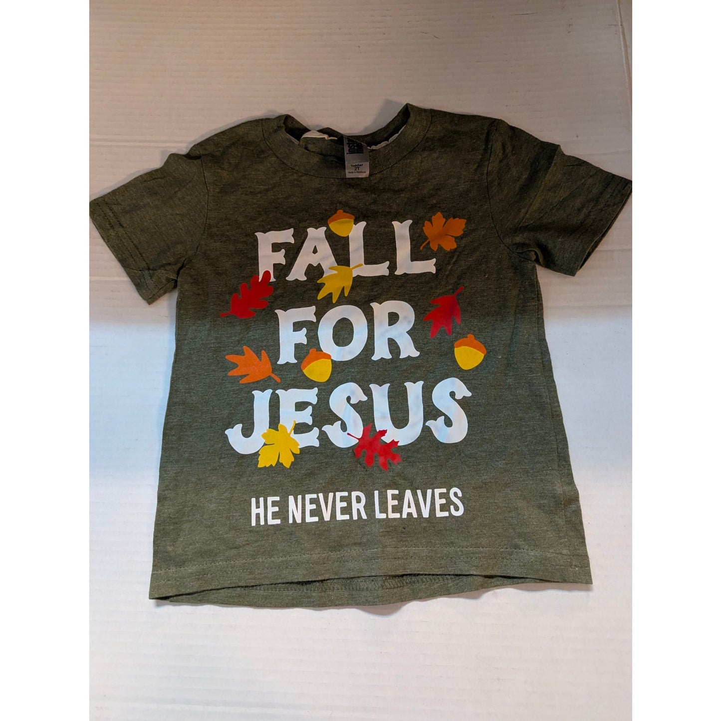Instant Message Toddler Fall For Jesus Short Sleeve Shirt Size 2T