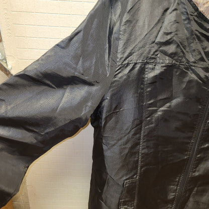 UBU womens Black Champagne Reversible Lightweight Jacket Hooded Packable Size XL