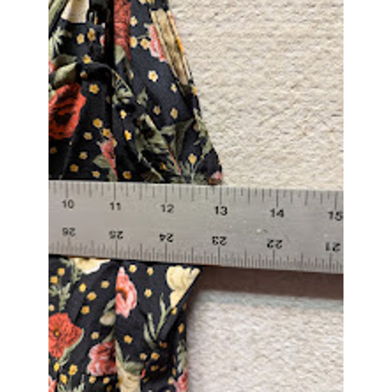 Abound Size XXS Black Floral Bodycon Ruched Front Spaghetti Strap summer DRESS