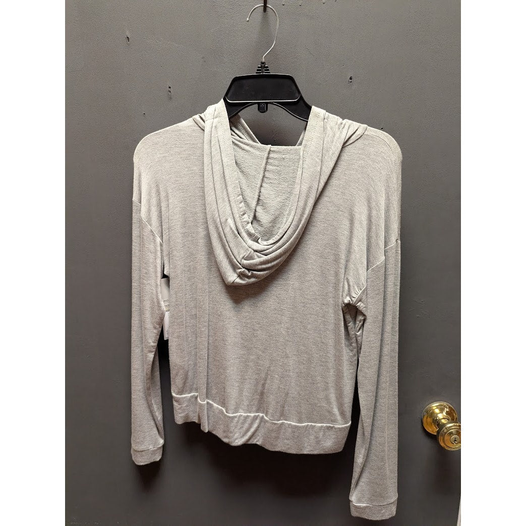 Girls Z By Zella Size Large 10/12 Gray Hoodie Tie Front Sweater Activewear Gym