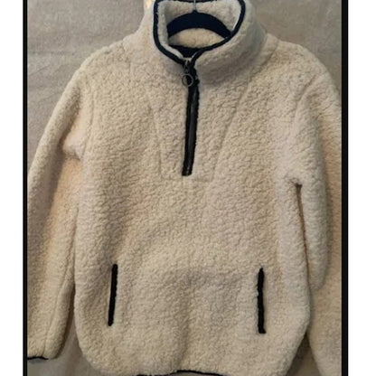 THREAD AND SUPPLY Wubby Fleece PullOver Size Medium NEW pockets cozy 1/4 zip
