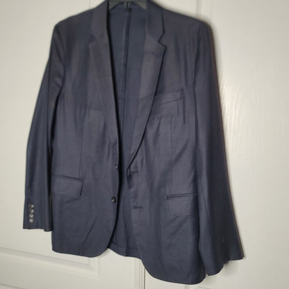 J.Crew Ludlow Men's Navy Blue Cotton-Wool Pick Stitch 2 Button Blazer Jacket 42R