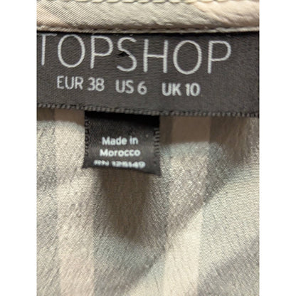 Topshop Grey Multi Striped Peplum Blouse Size US 6 NEW Casual Summer