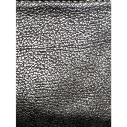 Fossil Black Pebbled Leather Multi-Zip Long Wallet Clutch Organizer Y2K vintage