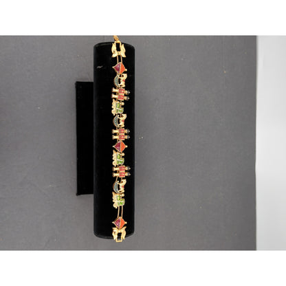 Vintage Fashion BRACELET Avon 8" toy soldiers enameled slide holiday