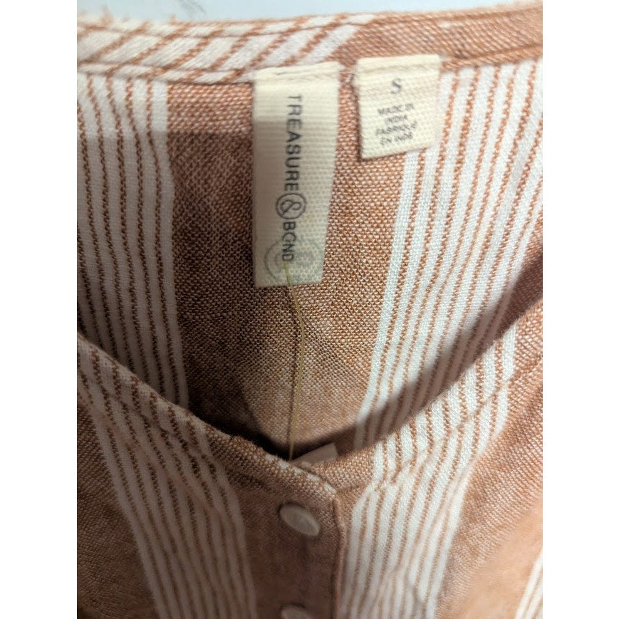 NEW Treasure Bond Brown Cream Striped Tank Top Size Small NEW casual summer