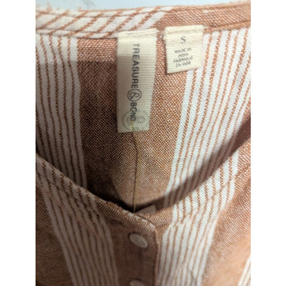 NEW Treasure Bond Brown Cream Striped Tank Top Size Small NEW casual summer