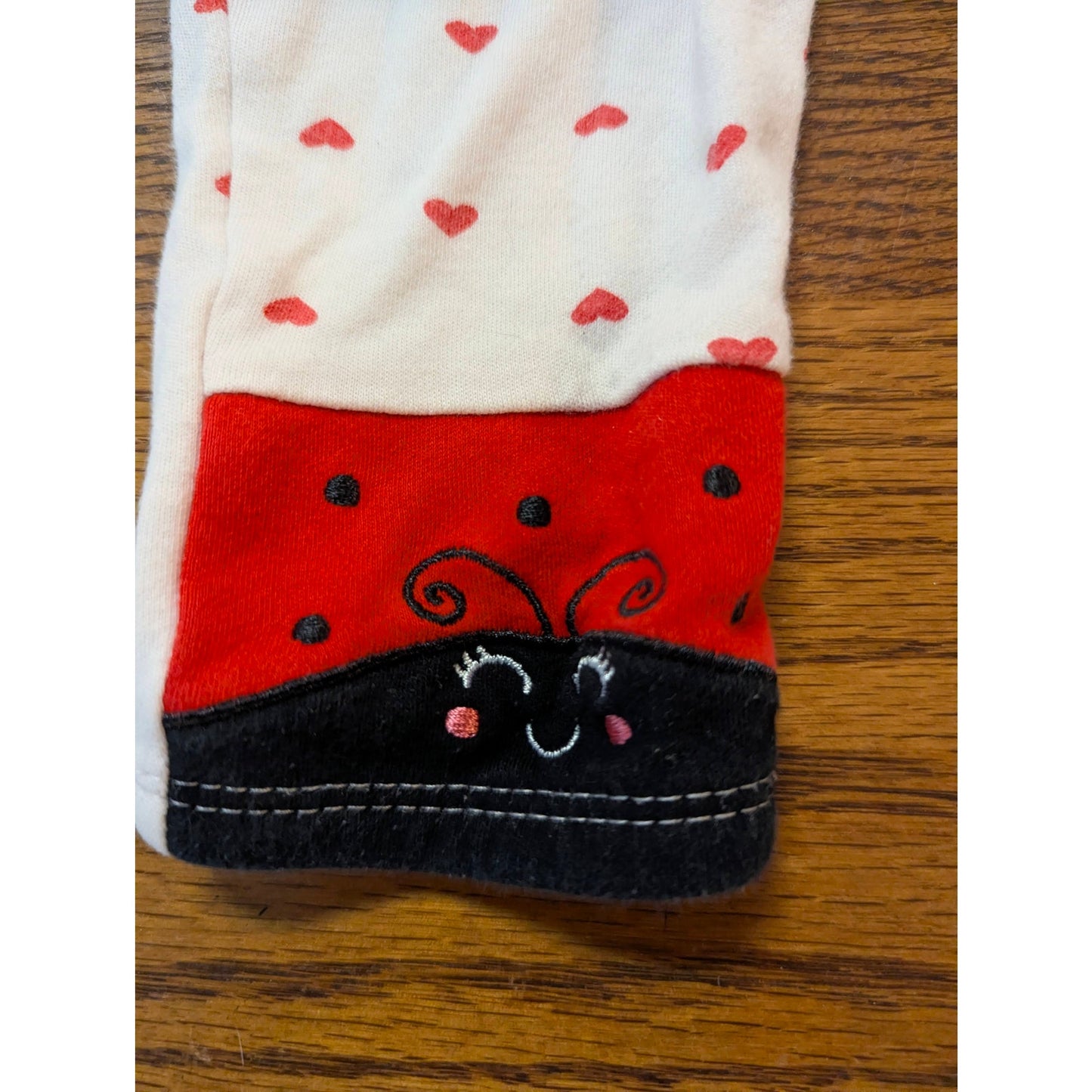 Koala Baby Ladybug Hearts Baby Girl Footed Pajamas Sleeper White Red 18M