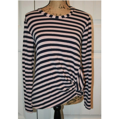 Stateside Pink/Navy Striped Knot Front Sweater NEW NWT size Medium NEW