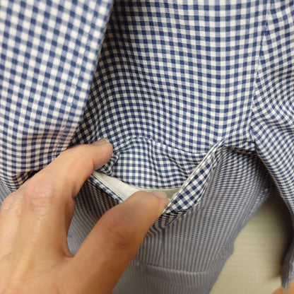 Bruce Hunt Mens 40R Blue white gingham check jacket coat Summer Casual blazer