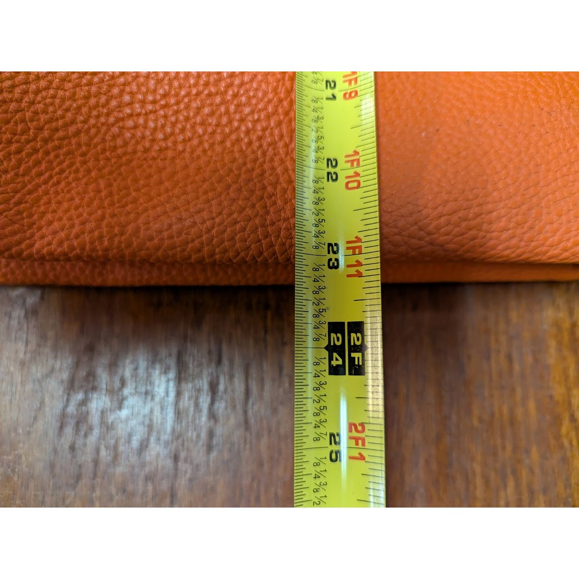 Vegan Faux Pebbled Leather Orange Removable bag Tote NEW Purse Front zip pocket