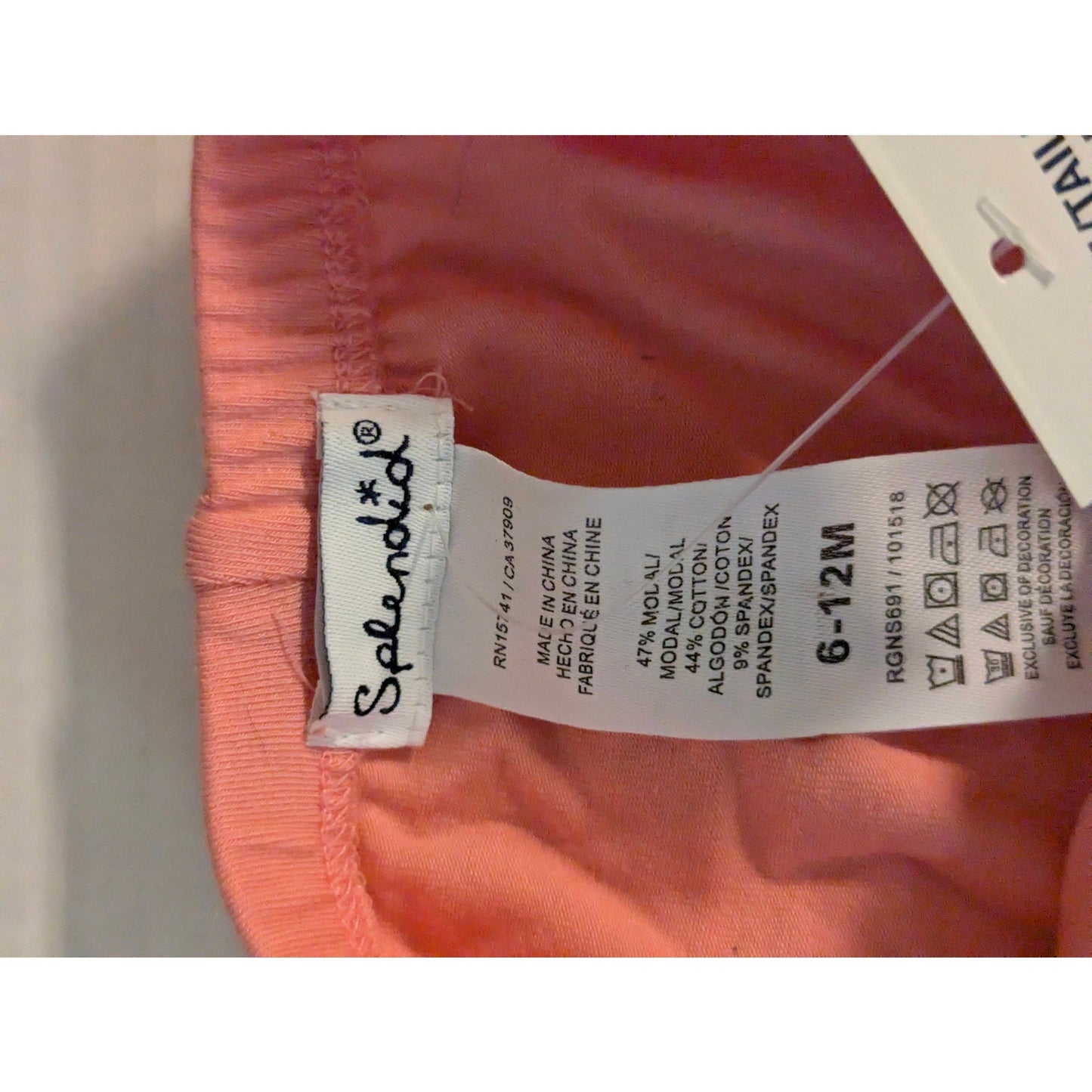Splendid Kids Coral Pink Dip Dye Two Tone Ombre Stretch Leggings Size 6-12M NEW