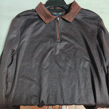 Vince Camuto Men's Quarter-Zip Pullover Shirt Dark Brown/Black Long Sleeve New