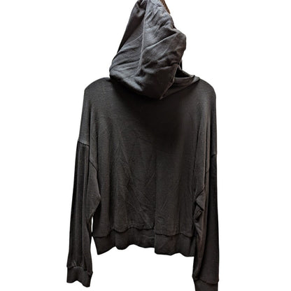 Socialite Women's Black Lightweight Foil Knit Hoodie NWT Size Medium Activewear