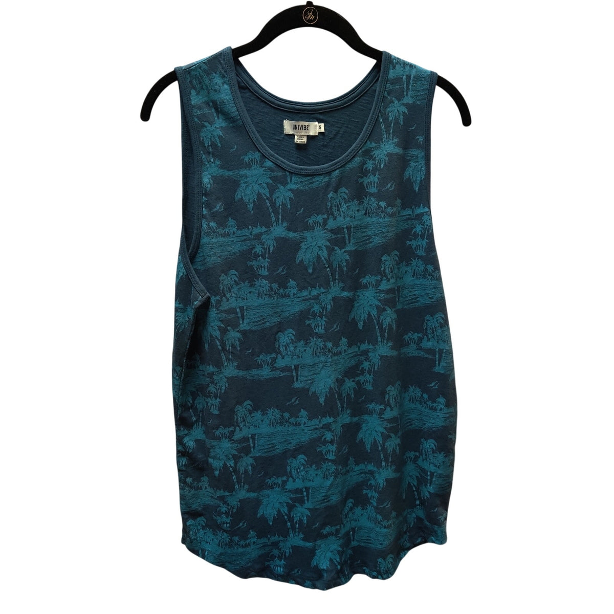 Univibe Men's Teal Floral Tropical Tank Top NWT Size Small Resortwear Holiday