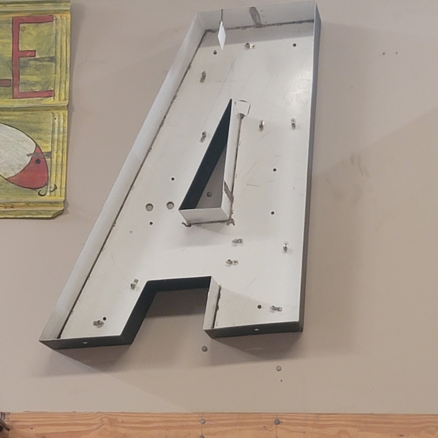 SECONDHAND SANDIES giant metal letter oLD NEON non lighted wall decor Y arrow