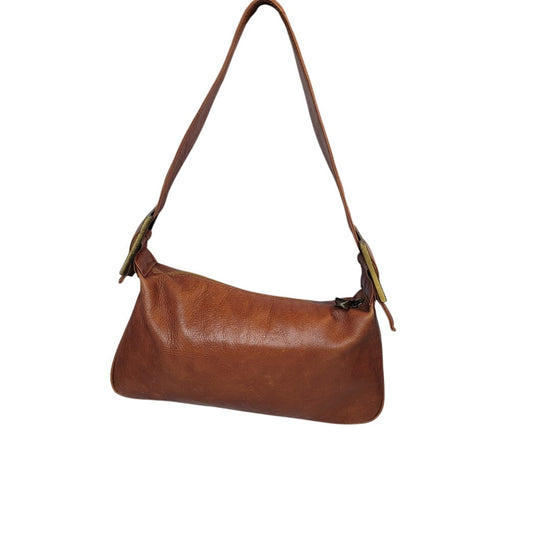 Pelletteria Alexander Italy Leather Shoulder Purse Bag brass hardware Hobo