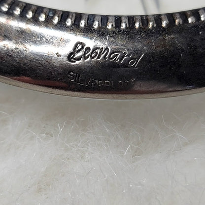 Set 4 Leonard Silverplate Glass Crystal Cut Coasters Barware MCM Starburst Drink