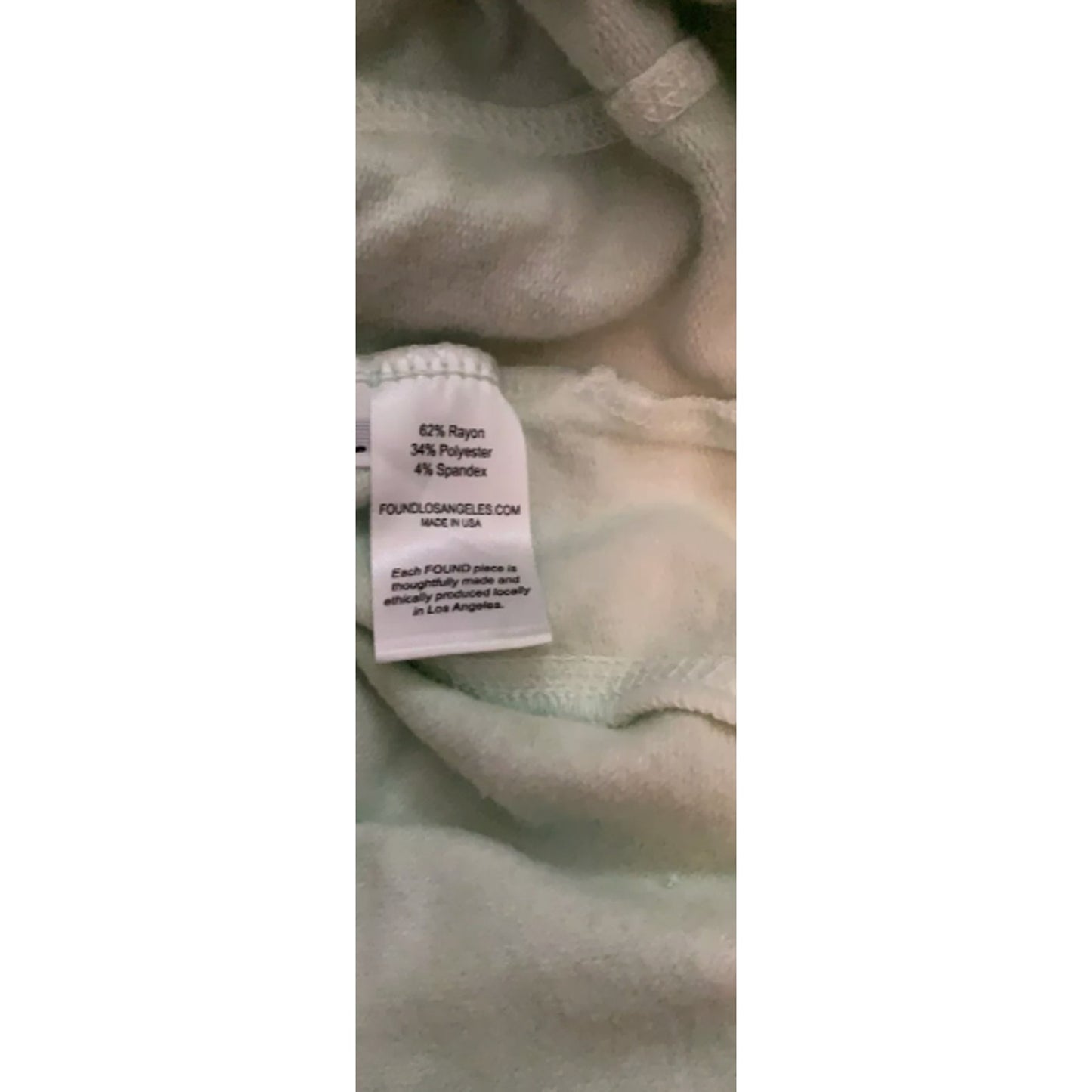 Found Los Angeles Tie Dye Sweatshirt Mint Green Drop Sleeve Pullover EXTRA LARGE