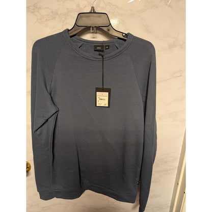 Onia Size Small deep sky Blue Sweatshirt Sailboats on Back long sleeve NEW