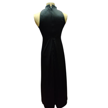 Vintage Periphery Designed by Arthur Williams Black Halter Maxi Dress Size 8