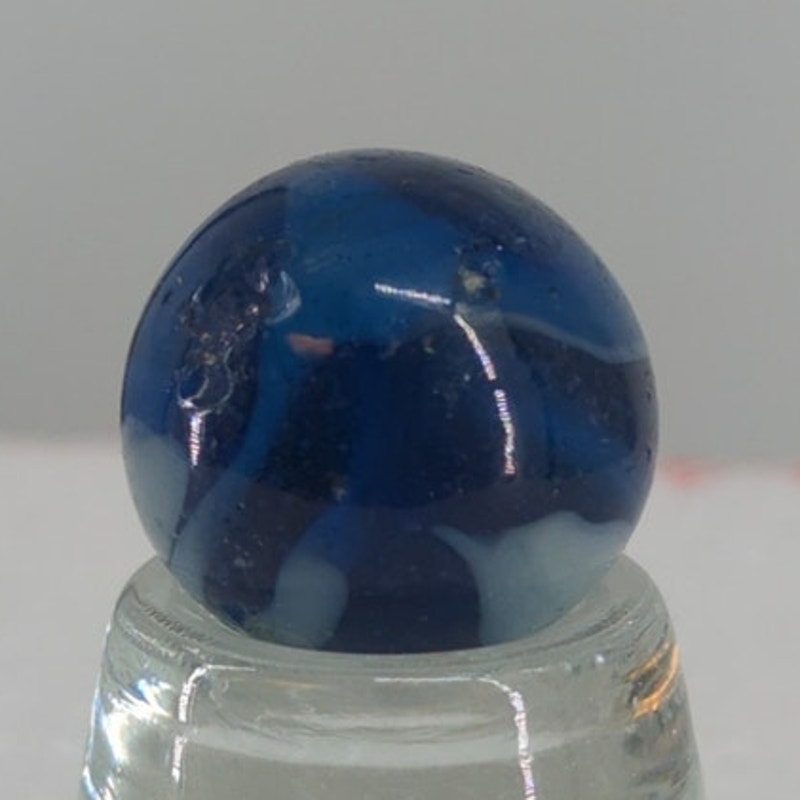 Vintage Alley Agate Ghost Swirl Shooter Marble 7/8" Toy Collectible #GBd