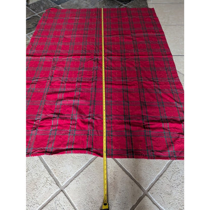 Vintage Holiday Rectangular tablecloth Red Green Gold striped 56" x 73"