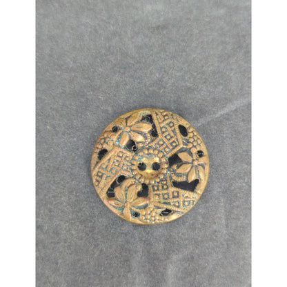 LOT VV of 10 Antique Vintage Victorian Brass Mixed Materials Buttons ESTATE FIND
