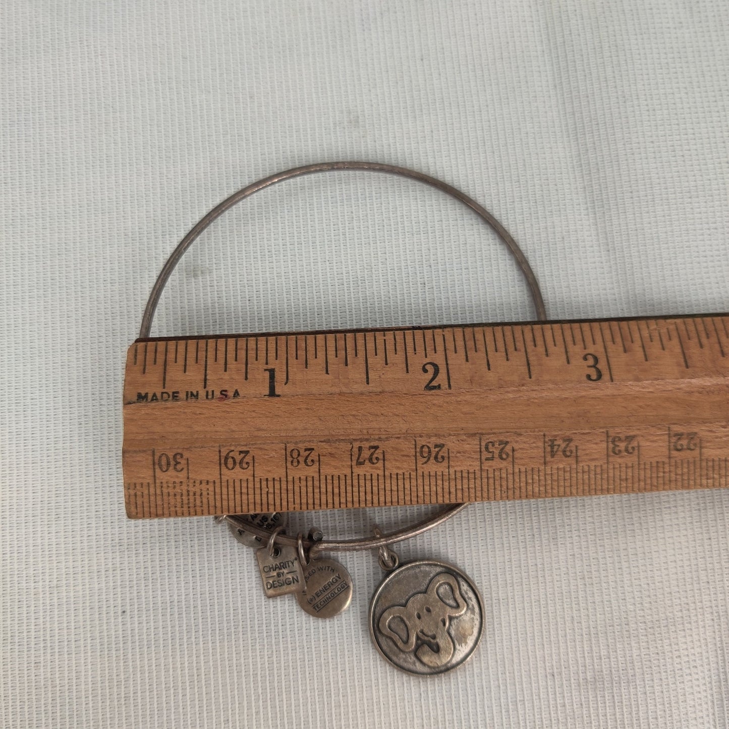 Vintage Alex and Ani Charm Bangle Rafaelian Silver Tone Expandable