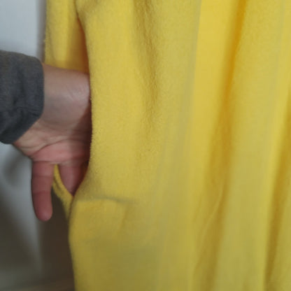 Vintage canary yellow white Housecoat housedress terrycloth pocket Medium/Large