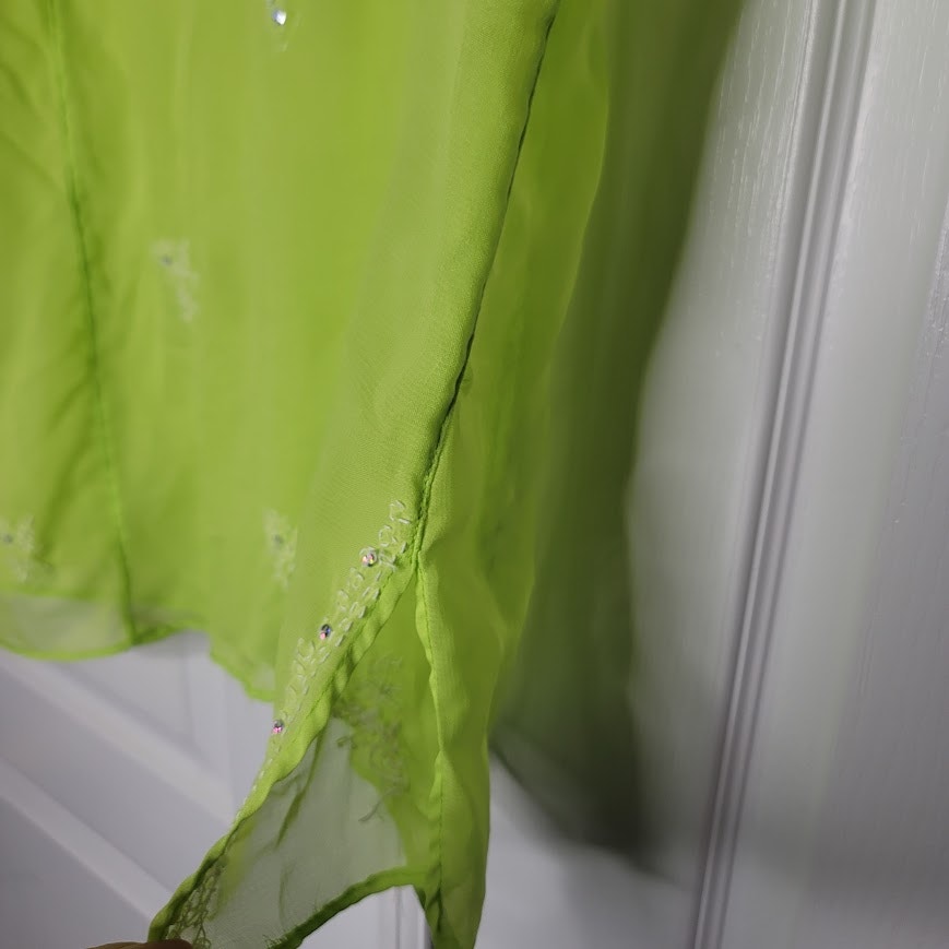Vintage Sheer Chiffon Boho Blouse Size 48  US Size XL Tunic Layering
