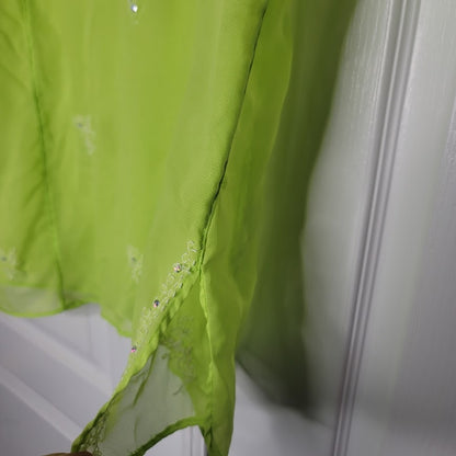 Vintage Sheer Chiffon Boho Blouse Size 48  US Size XL Tunic Layering