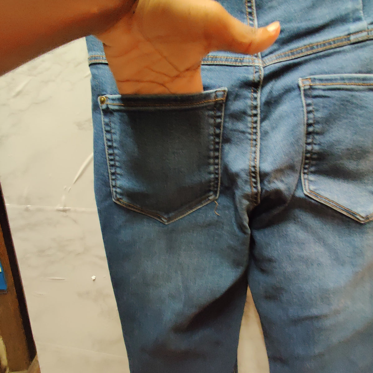 INC International Concepts Size 6 Pull-On Stretch Wide Leg Jeans