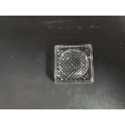 Vintage Square Pressed Glass Open Salt Cellar Cut Pattern Table Accent