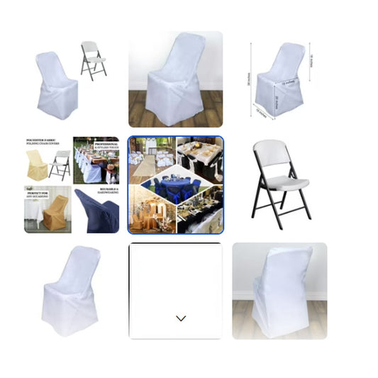 10 White FOLDING CHAIR COVERS Wedding Banquet Reception Decorations