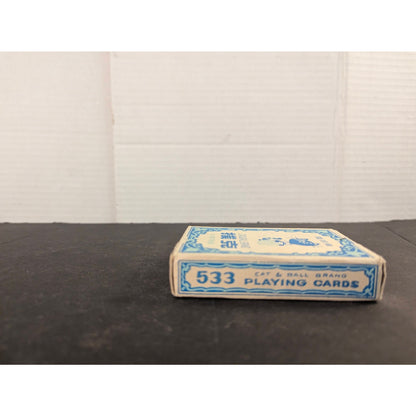 Vintage Cat Ball Brand 533 Playing Cards Deck Chinese Mascot Box