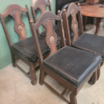 SECONDHAND SANDIES: Set of 4 chairs and a 48" round table Set AS IS