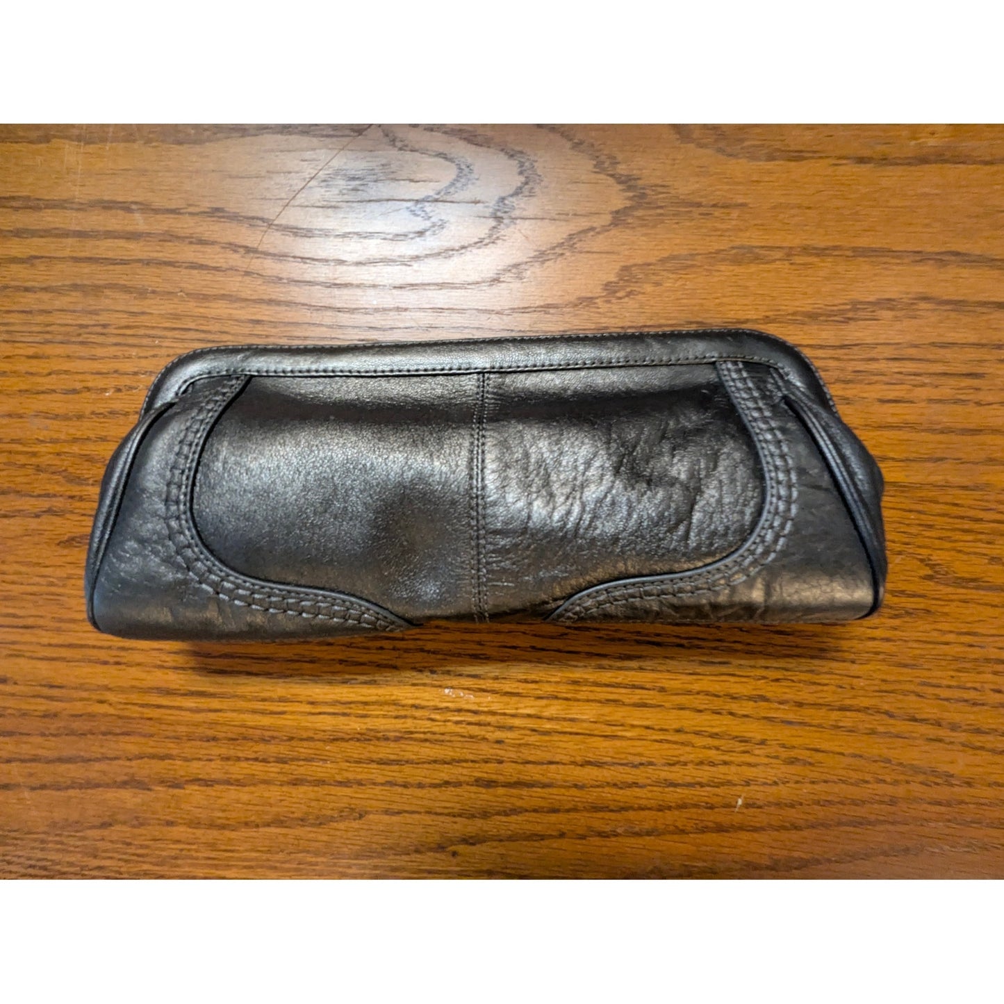 Vintage Sigrid Olsen Pewter Leather Framed Clutch Shoulder Bag