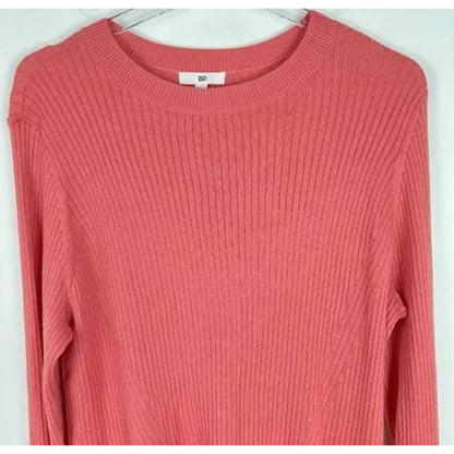 BP. Soft Pointelle Ribbed Pullover Sweater size Small in Coral Rose salmon NEW