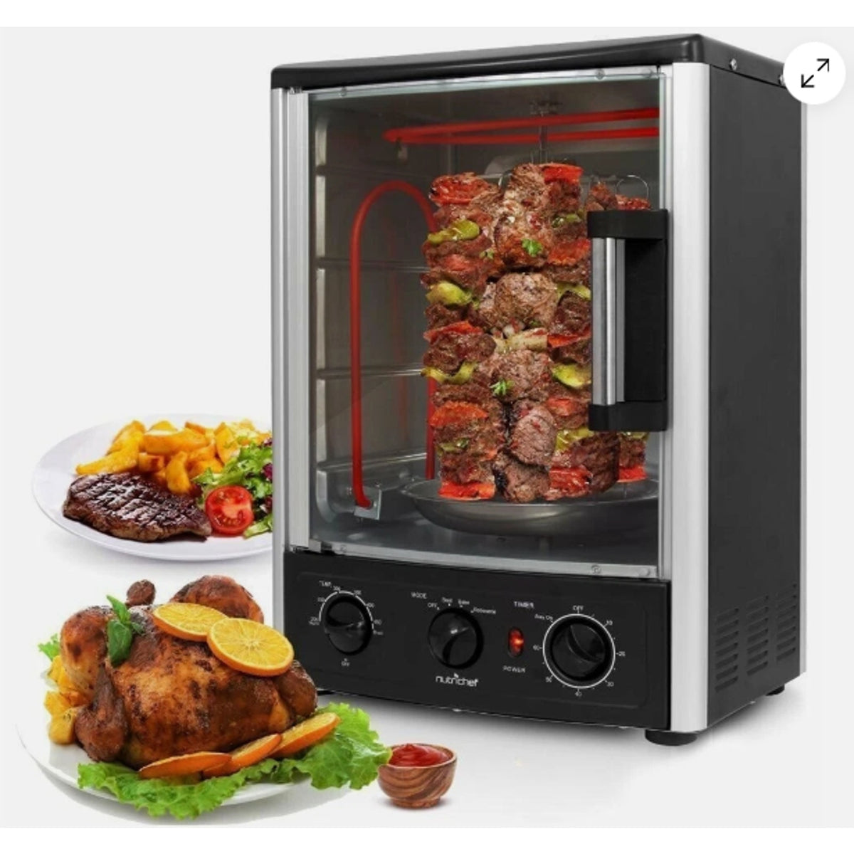 Nutrichef Upgraded Multi-Function Rotisserie Oven - Vertical Countertop Oven