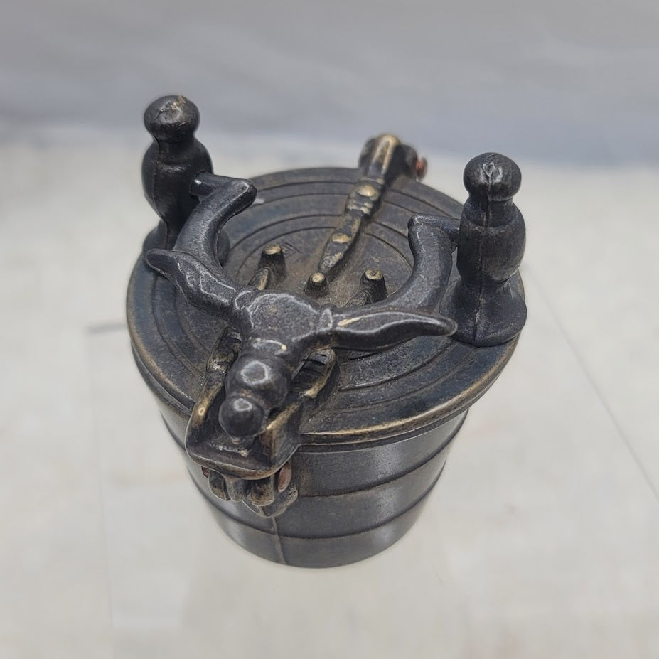 Antique Bronze Nesting Apothecary Cup Weights Set 17-19th Century Dark Academia